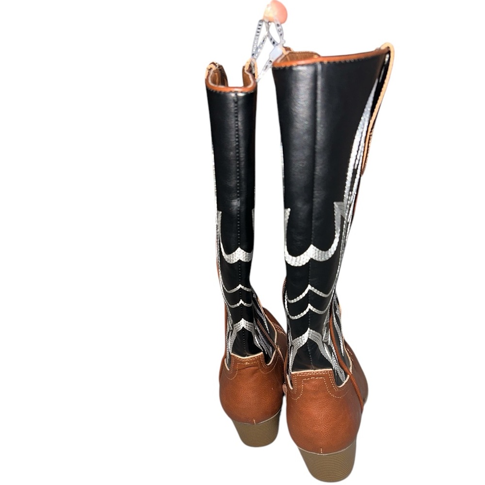 NEW Indigo Rd Brown and Black Western Embroidered Pointed Toe Boots - Picture 5 of 5